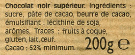 Chocolats        Vue du produit     Ingrédients    Service consommateurs