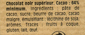 Chocolats        Vue du produit     Ingrédients    Service consommateurs